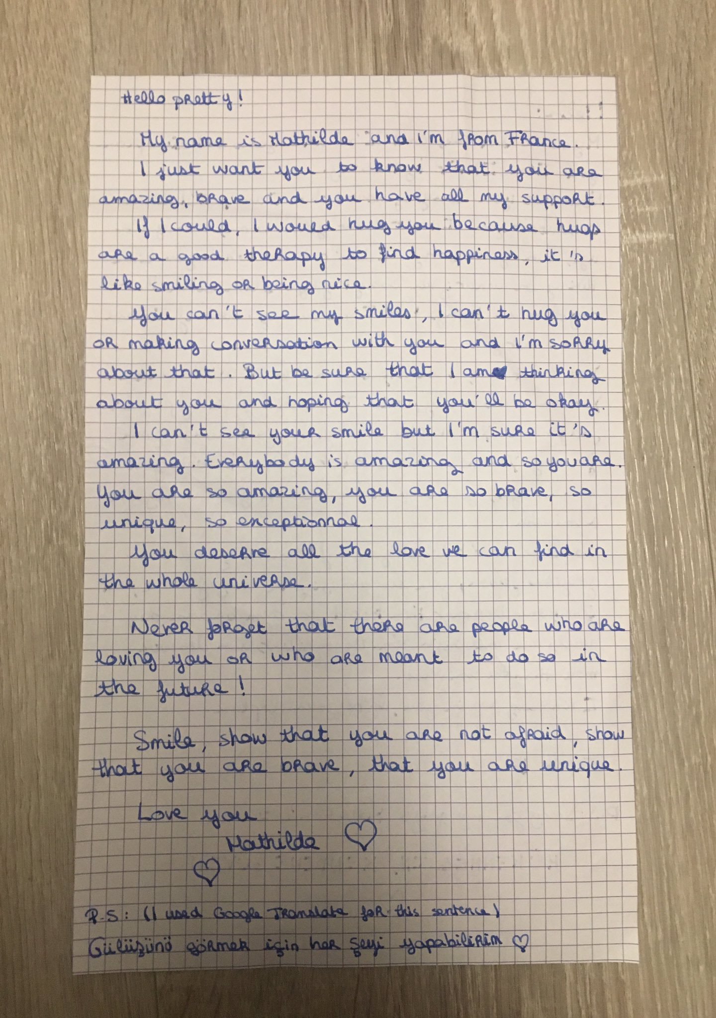Letter from an ARMY named Mathilda to a queer refugee